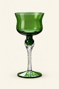 Meadow Hour Green Glass Goblet