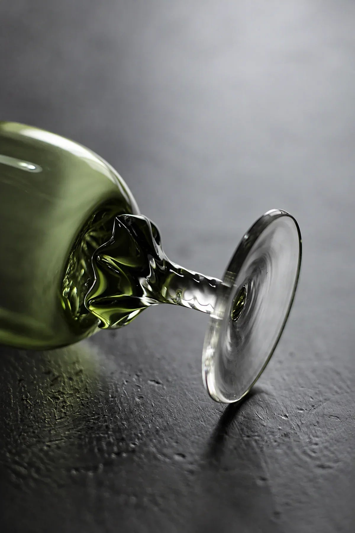 Spiral Dance Green Glass Goblet
