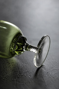 Spiral Dance Green Glass Goblet