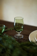 Spiral Dance Green Glass Goblet