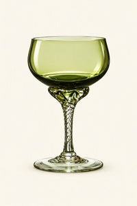 Meadow Hour Olive Green Glass Wine Goblet