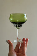 Meadow Hour Olive Green Glass Wine Goblet
