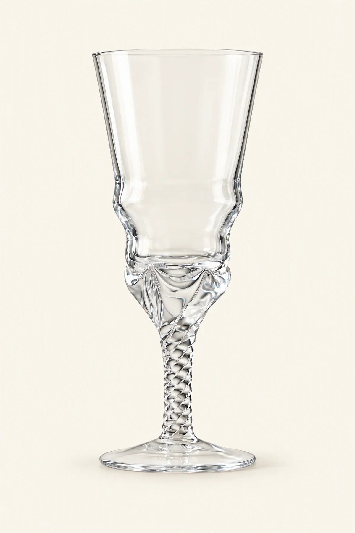 Woven Light Clear Glass Goblet
