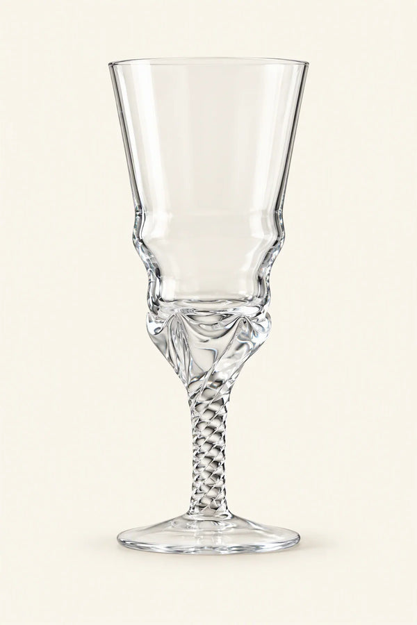 Woven Light Clear Glass Goblet