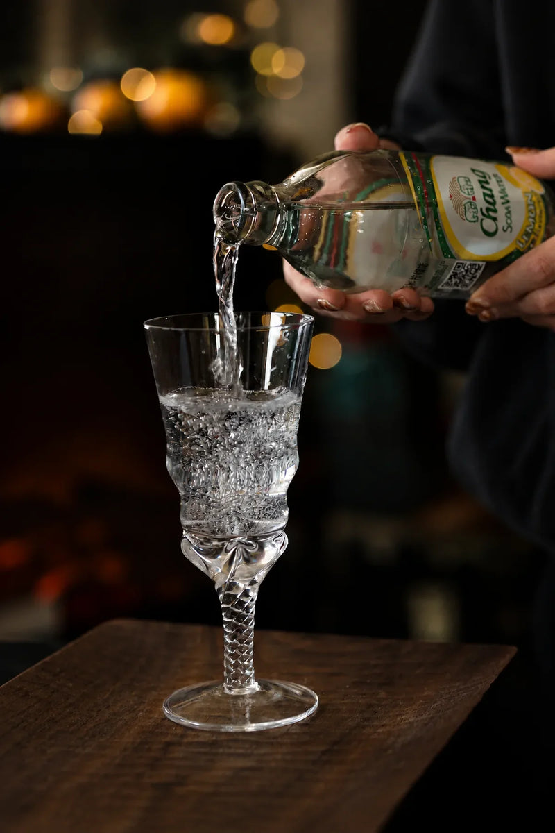 Woven Light Clear Glass Goblet