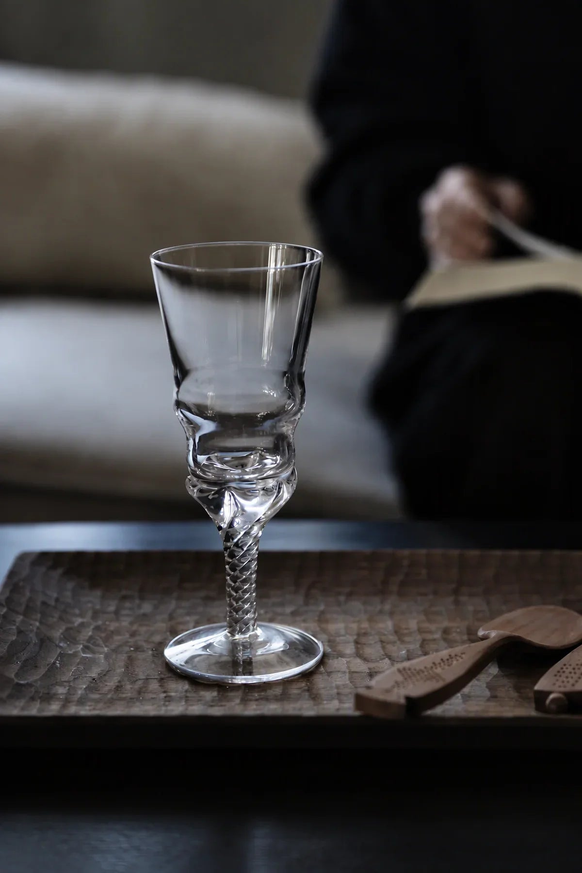 Woven Light Clear Glass Goblet