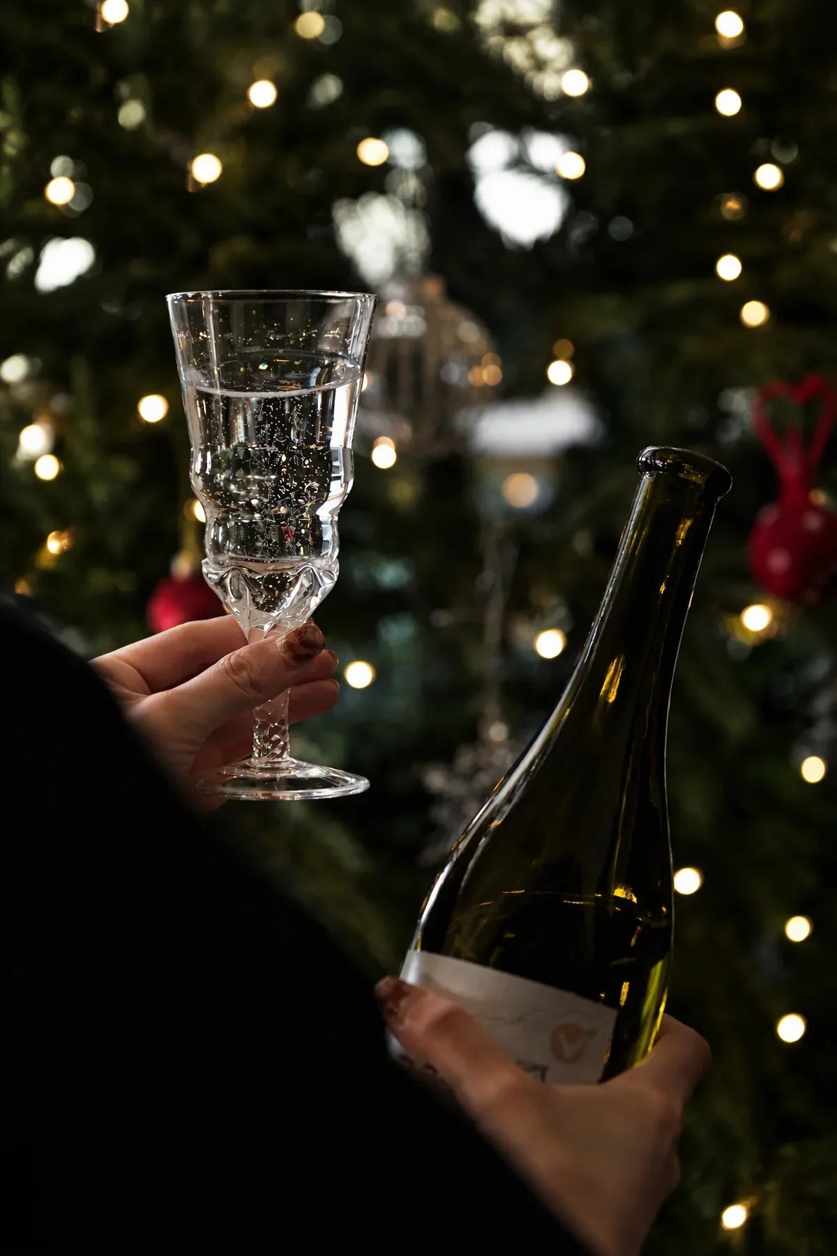 Woven Light Clear Glass Goblet