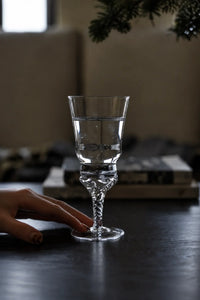 Woven Light Clear Glass Goblet