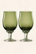 Spiral Dance Green Glass Goblet
