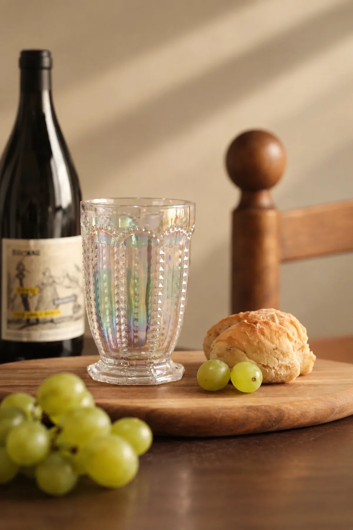 Cathedral Light Iridescent Glass Wine Goblet