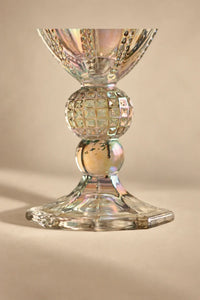 Cathedral Light Iridescent Glass Wine Goblet