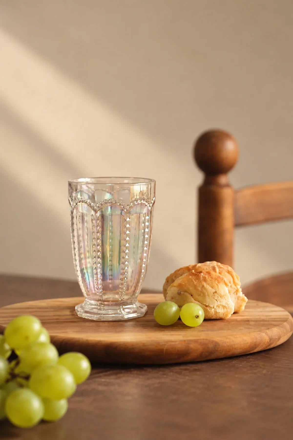 Cathedral Light Iridescent Glass Wine Goblet