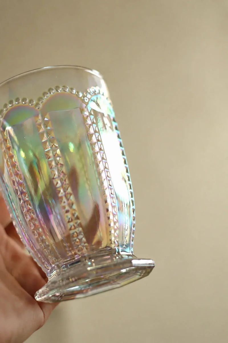 Cathedral Light Iridescent Glass Wine Goblet