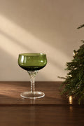 Enchanted Vine Moss Green Glass Stemmed Glassware