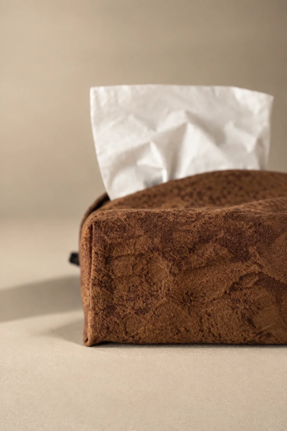 Studio Earth Brown Fabric Tissue Box Cover