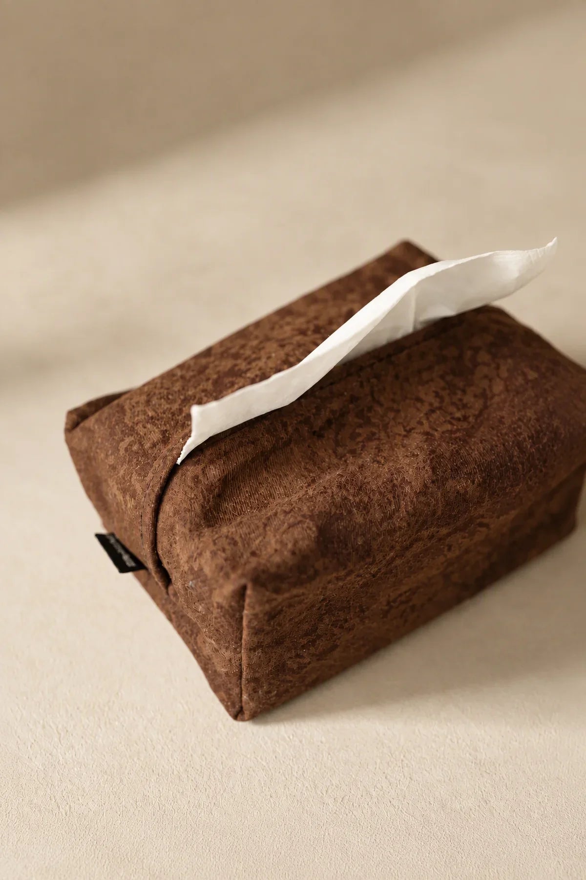 Studio Earth Brown Fabric Tissue Box Cover