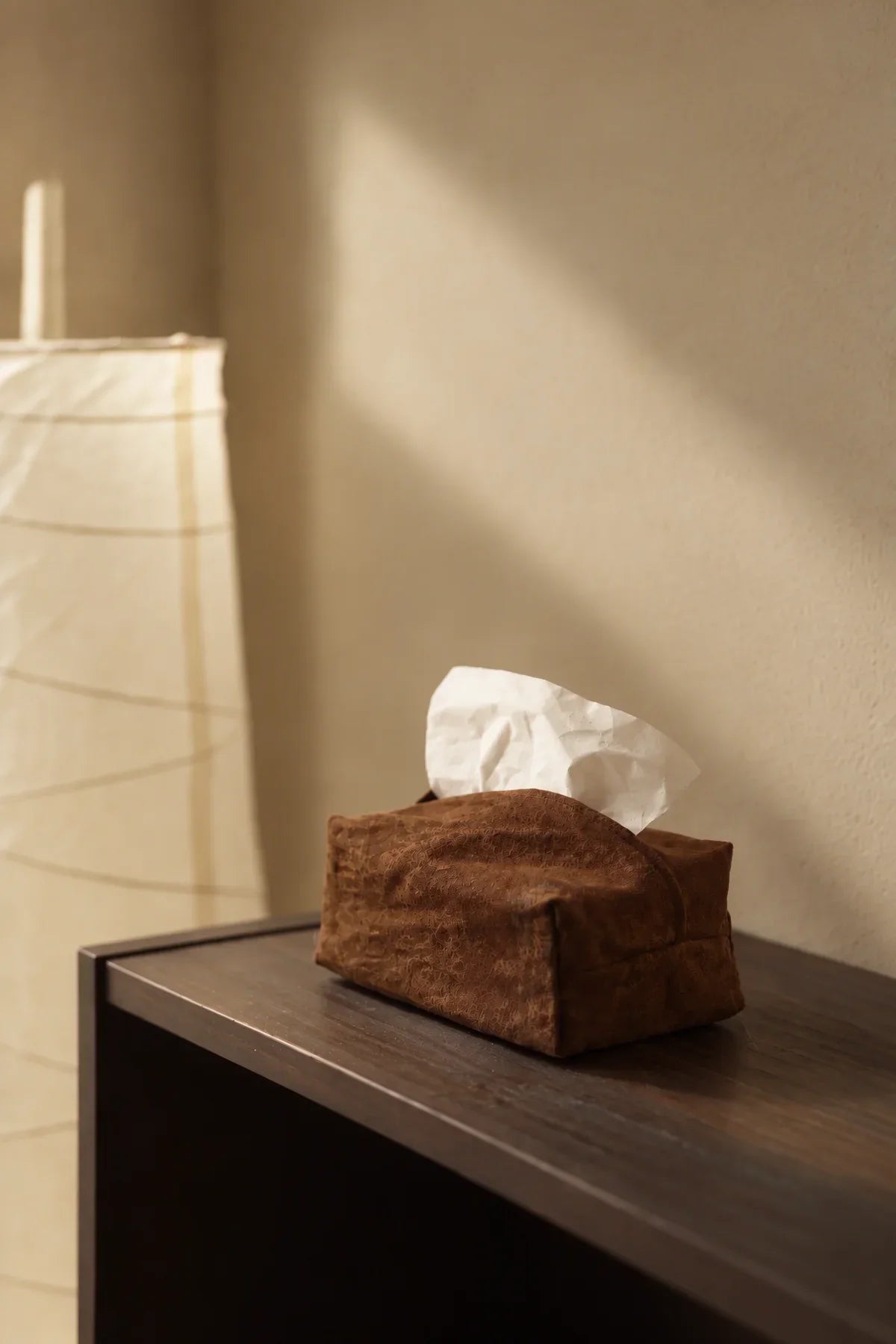Studio Earth Brown Fabric Tissue Box Cover