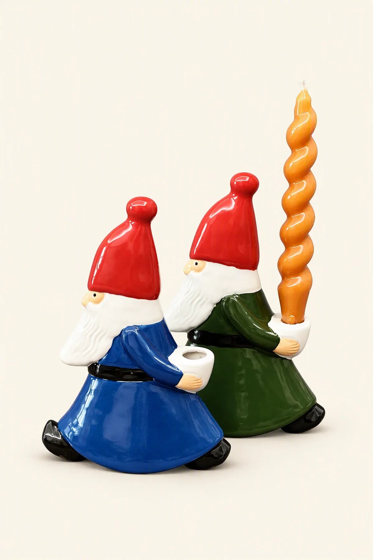 Winter March Painted Ceramic Candle Holder