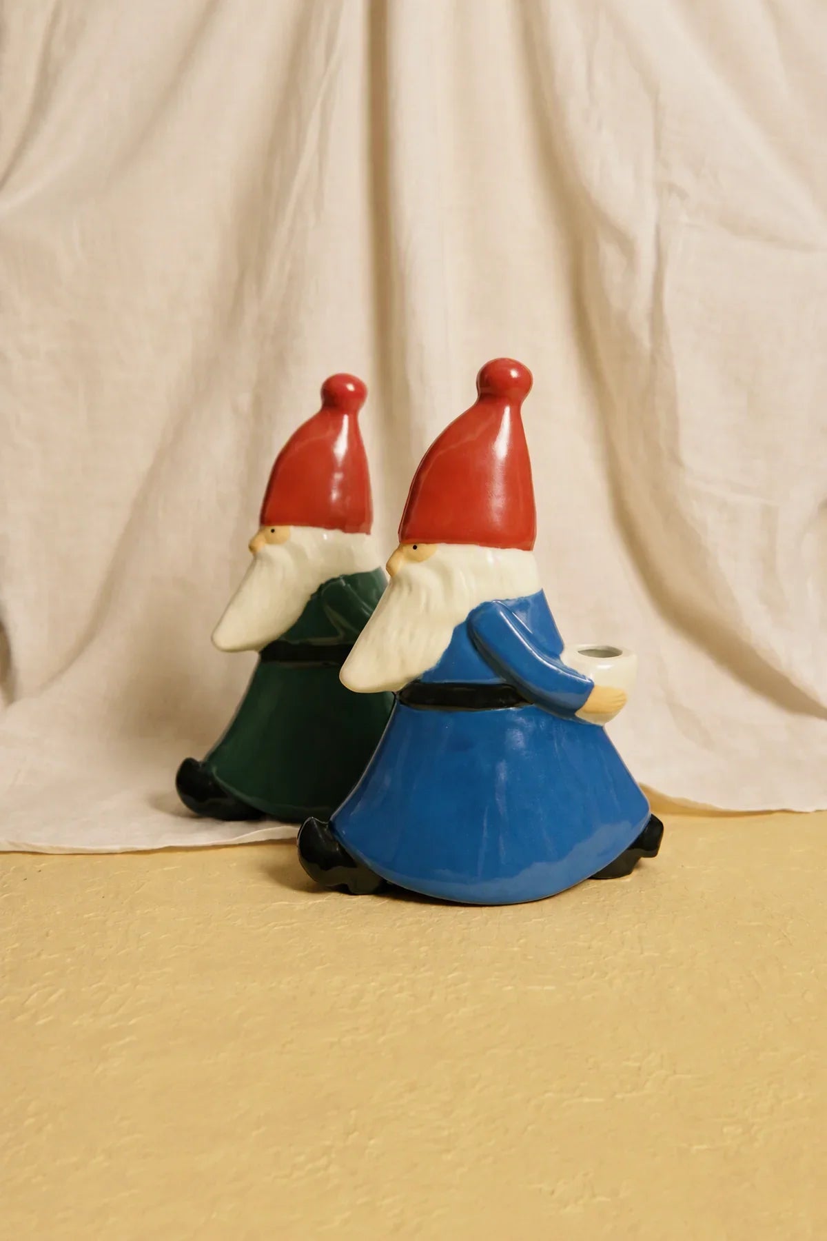 Winter March Painted Ceramic Candle Holder