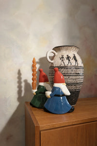 Winter March Painted Ceramic Candle Holder