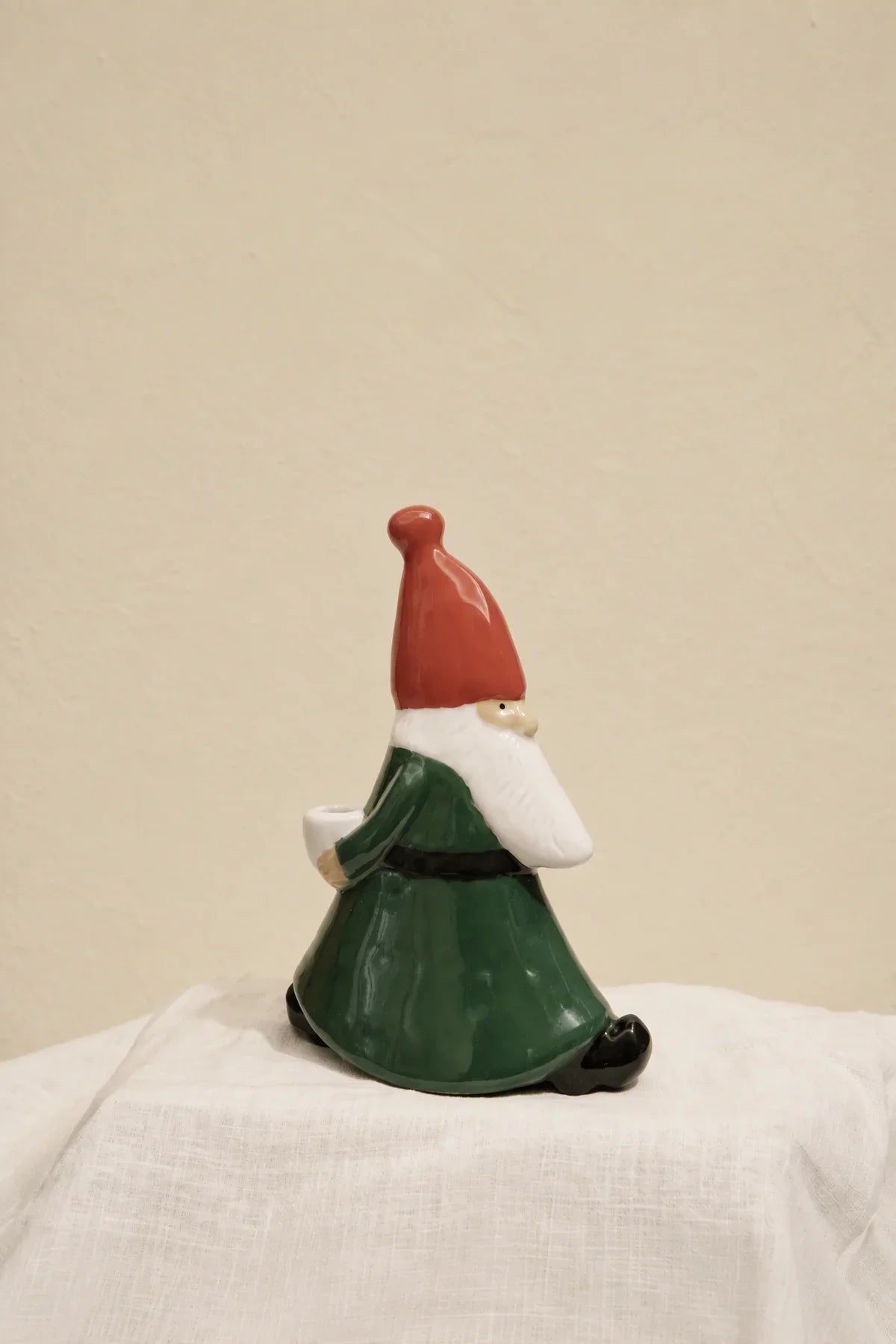 Winter March Painted Ceramic Candle Holder