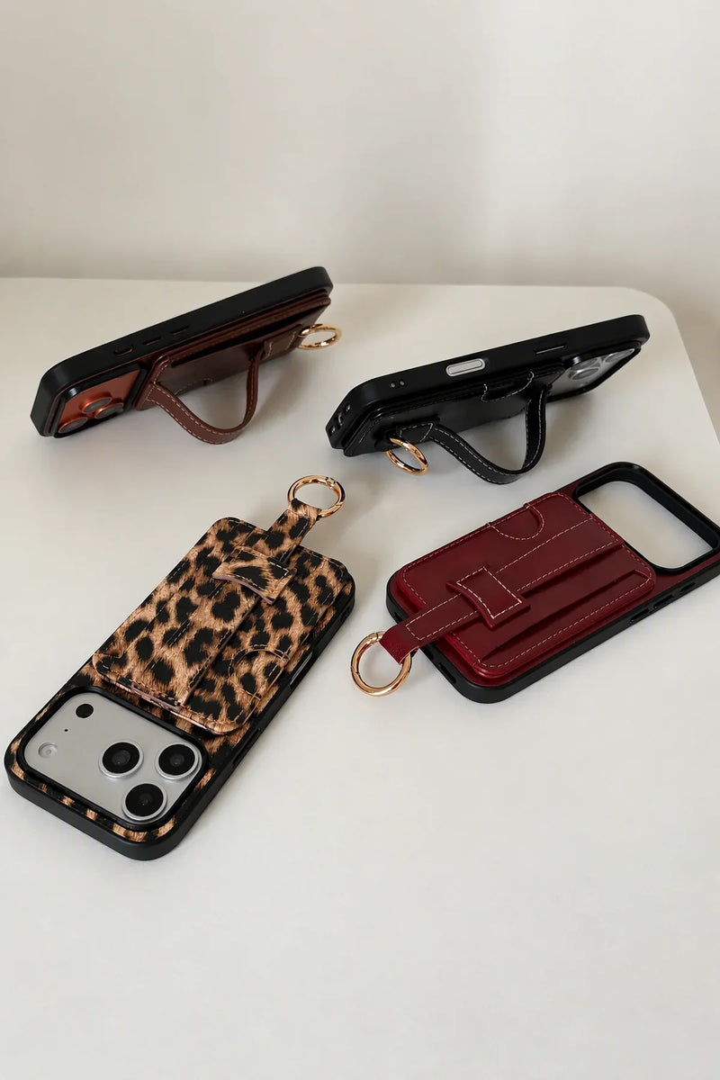 Metro Grip Espresso Leather-Look Wallet Phone Case