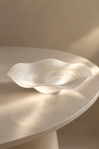 Soft Current Milky Glass Serving Bowl