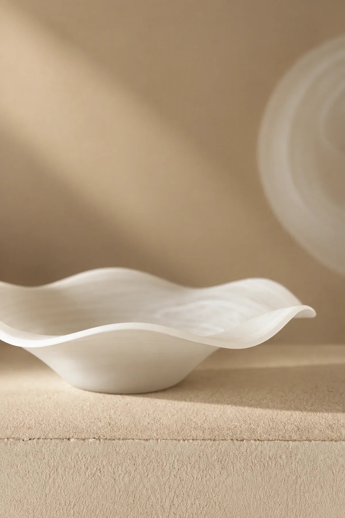 Soft Current Milky Glass Serving Bowl