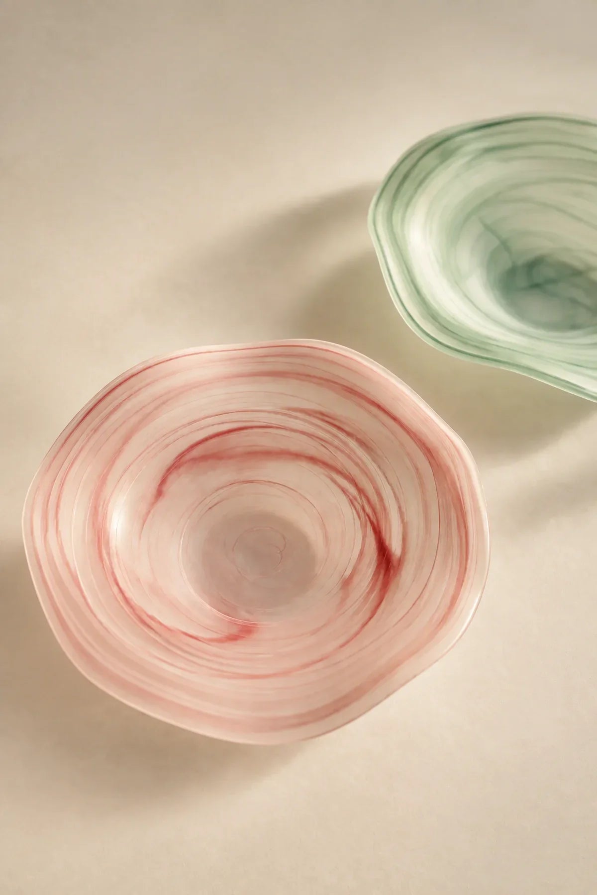 Soft Current Milky Glass Serving Bowl