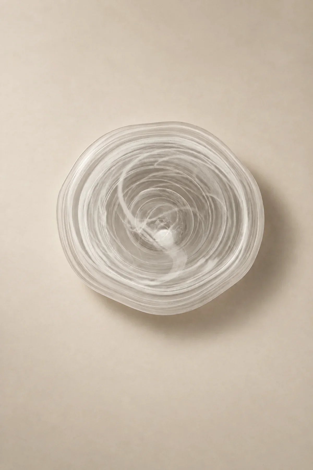 Soft Current Milky Glass Serving Bowl