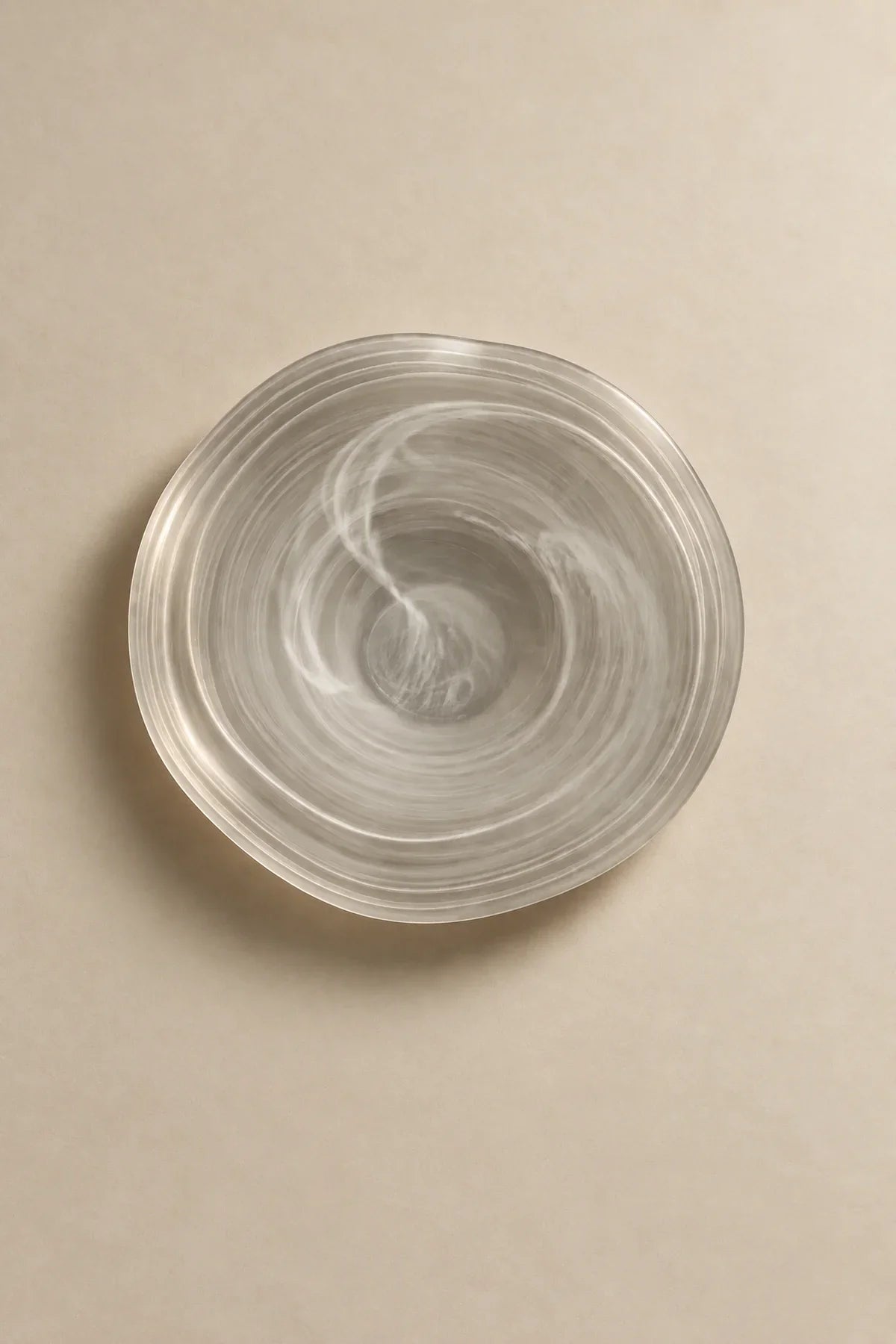 Soft Current Milky Glass Serving Bowl