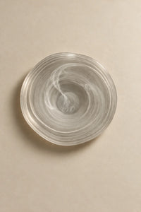 Soft Current Milky Glass Serving Bowl