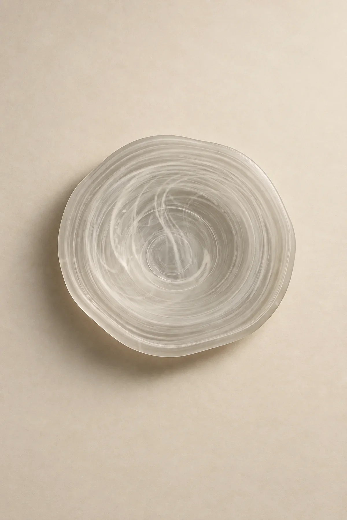 Soft Current Milky Glass Serving Bowl