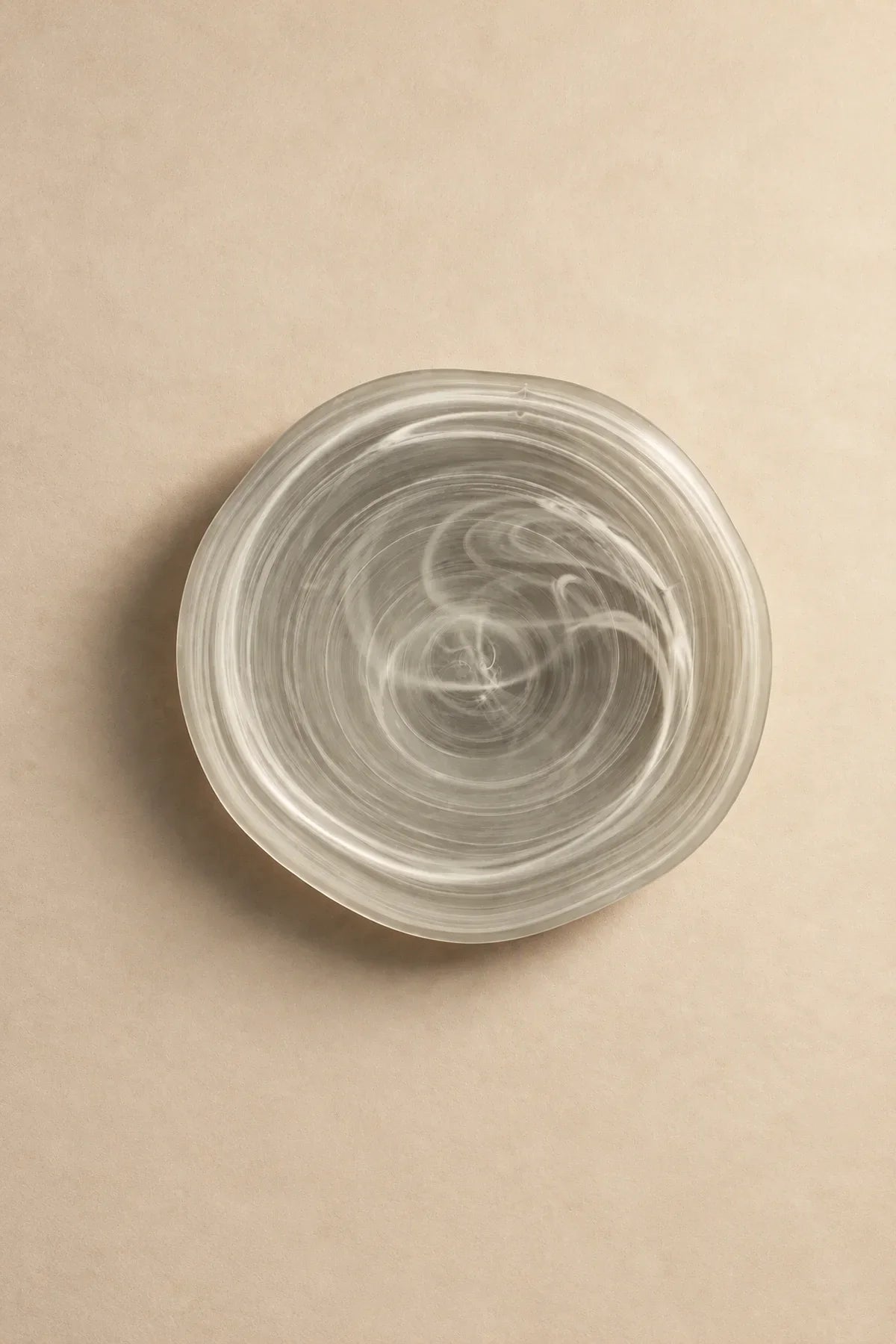 Soft Current Milky Glass Serving Bowl