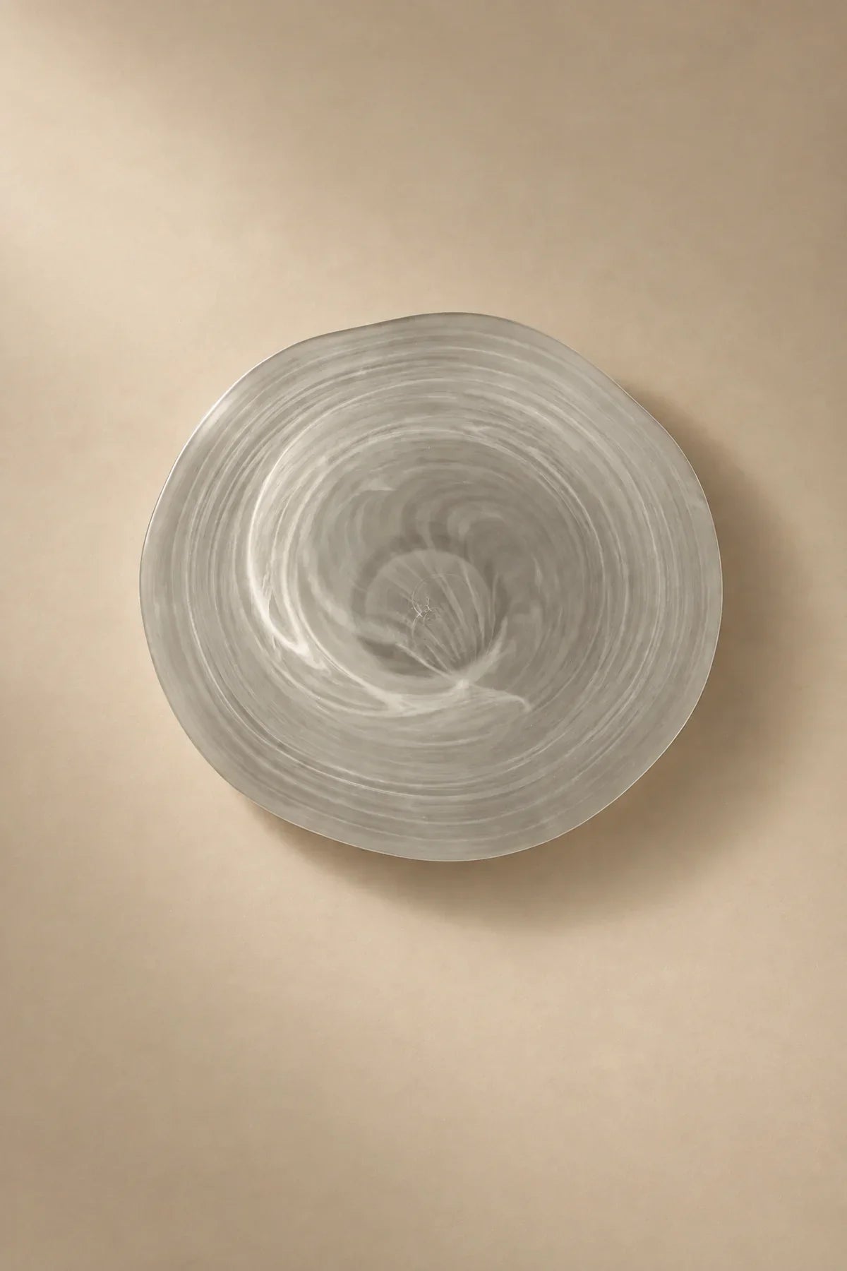 Soft Current Milky Glass Serving Bowl