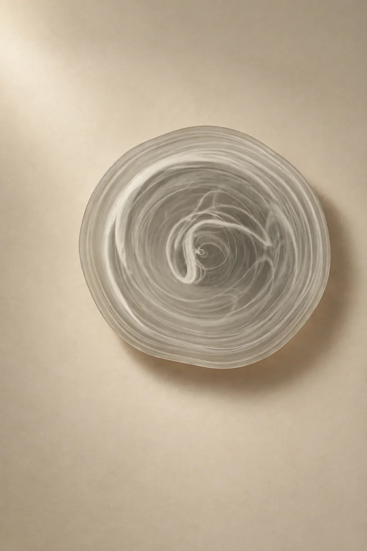 Soft Current Milky Glass Serving Bowl