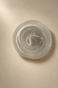 Soft Current Milky Glass Serving Bowl