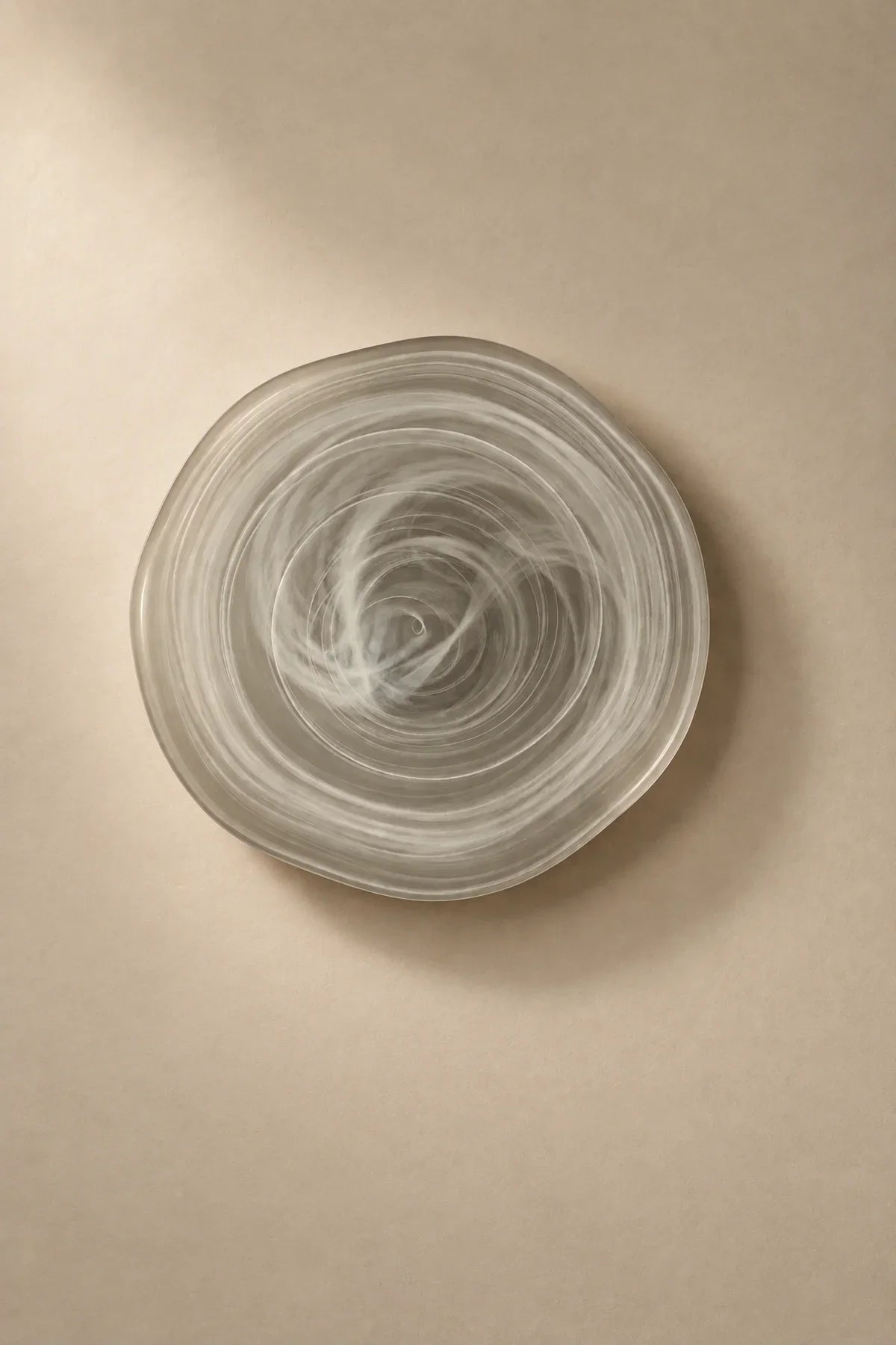 Soft Current Milky Glass Serving Bowl
