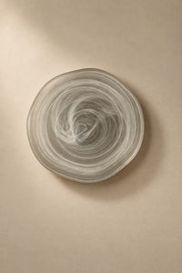 Soft Current Milky Glass Serving Bowl