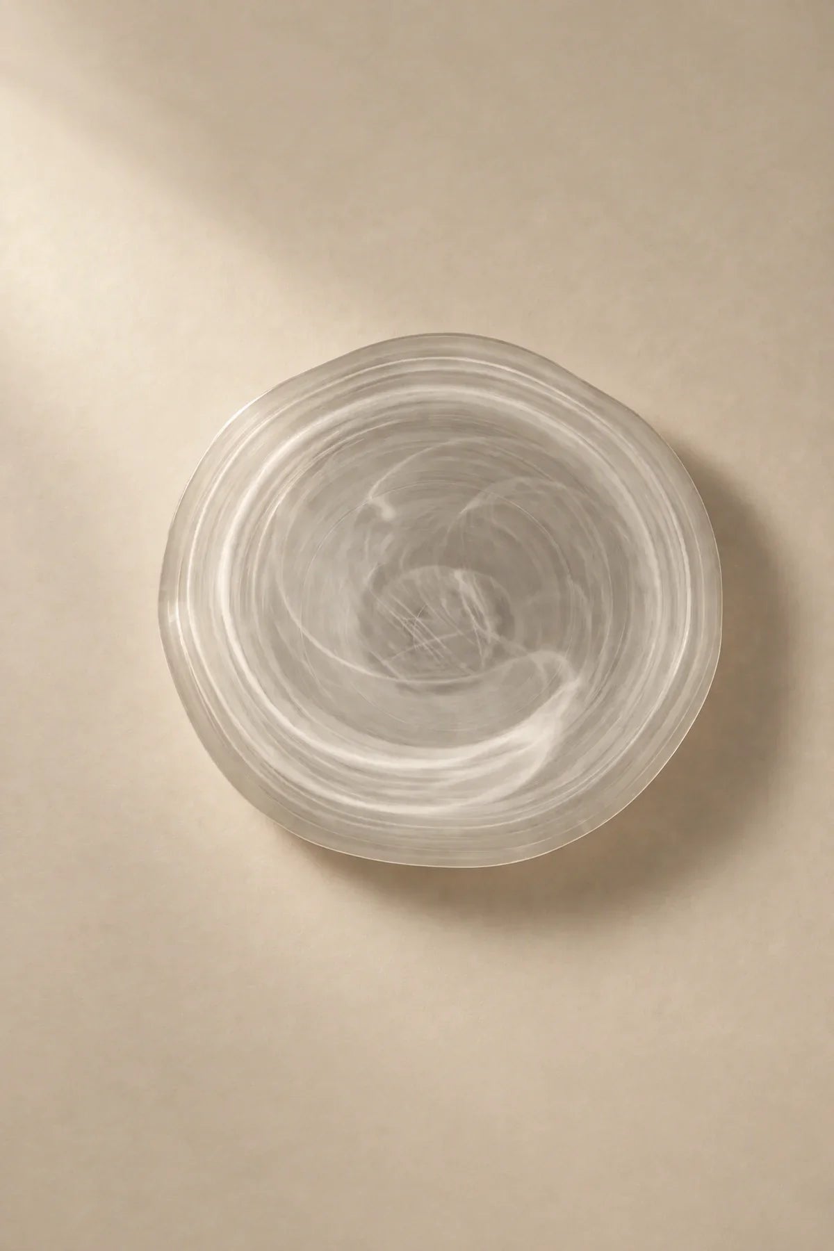 Soft Current Milky Glass Serving Bowl
