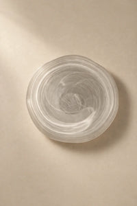 Soft Current Milky Glass Serving Bowl