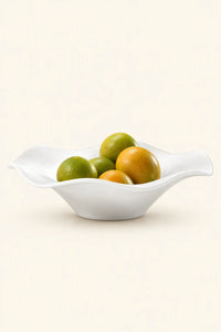 Soft Current Milky Glass Serving Bowl