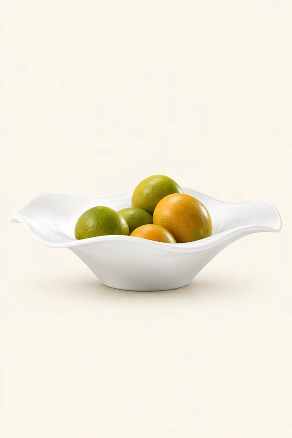 Soft Current Milky Glass Serving Bowl