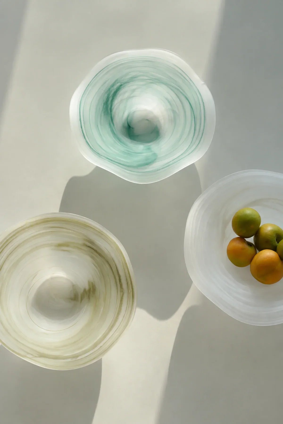 Soft Current Milky Glass Serving Bowl