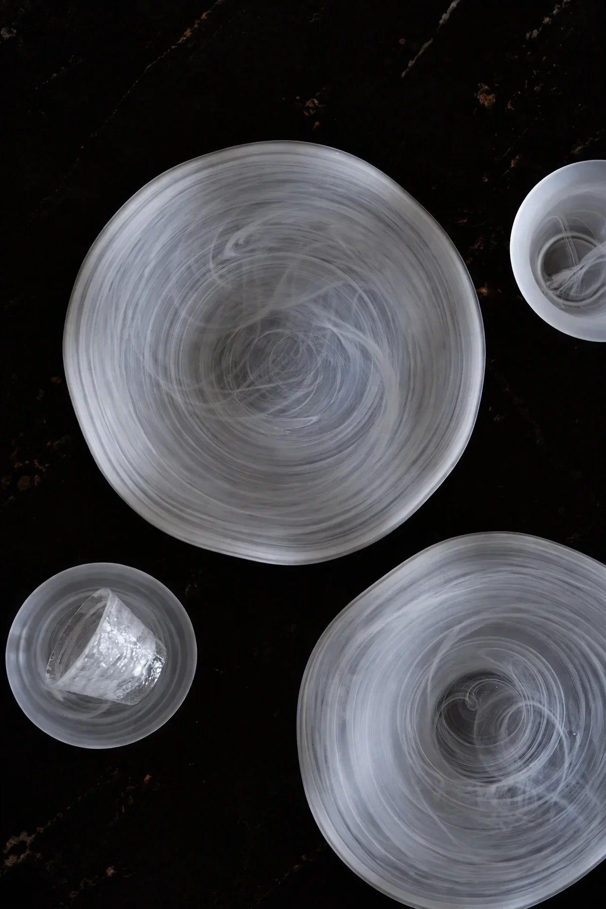 Soft Current Milky Glass Serving Bowl
