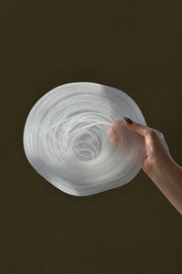 Soft Current Milky Glass Serving Bowl