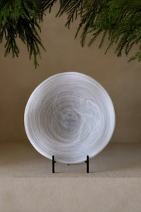 Soft Current Milky Glass Serving Bowl
