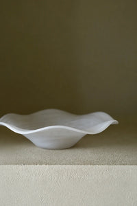 Soft Current Milky Glass Serving Bowl
