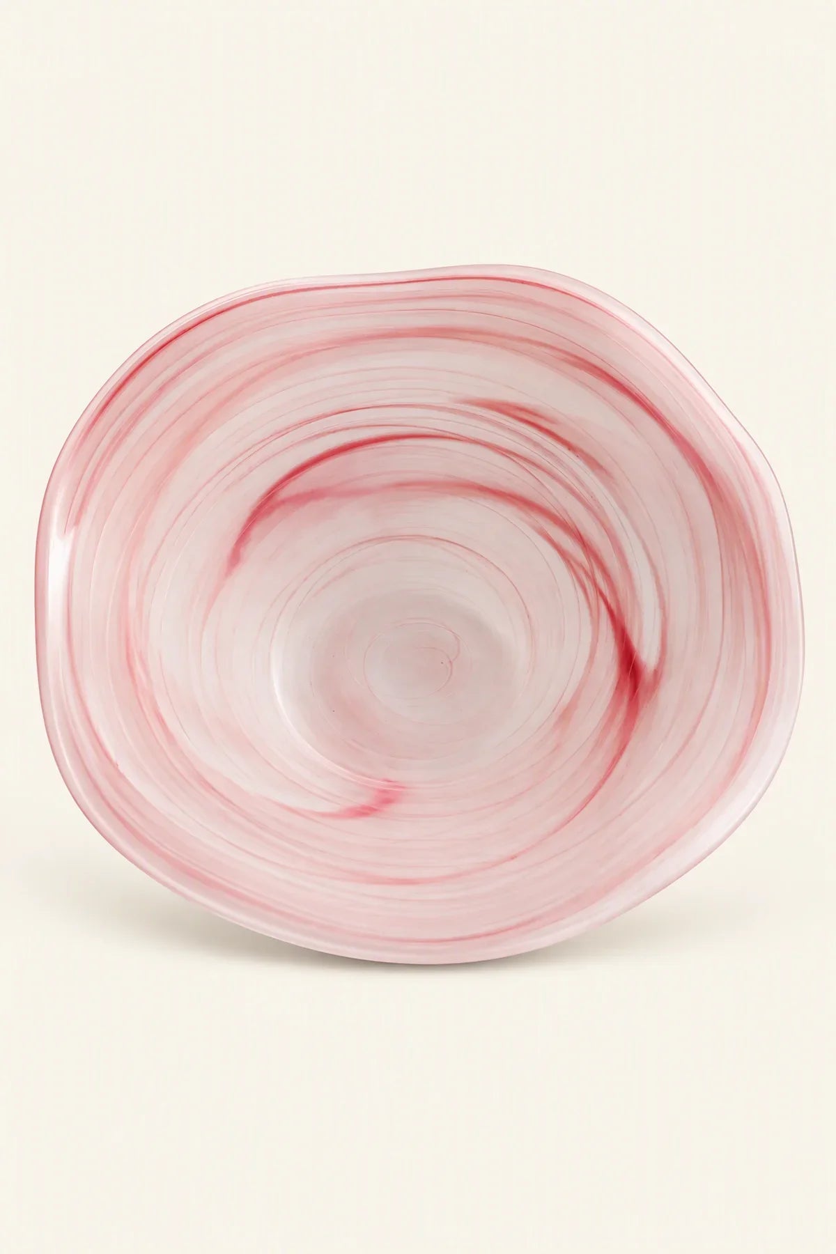 Soft Current Blush Glass Serving Bowl