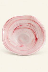 Soft Current Blush Glass Serving Bowl